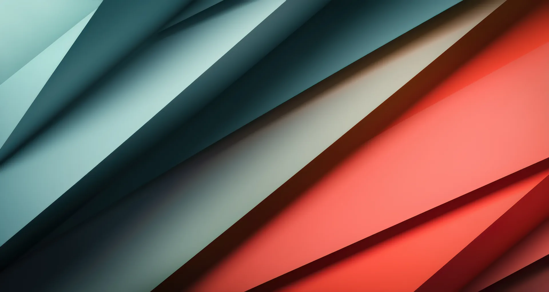 Abstract layered folded paper shapes in teal, cream, and coral representing an MVP